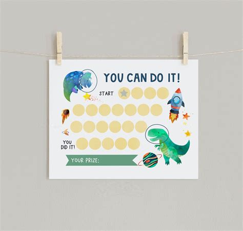 Dinosaur Reward Chart Printable Kids Chore Chart Prize Chart Etsy