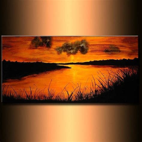 Check out our sunset painting selection for the very best in unique or custom, handmade pieces from our wall hangings shops. Original landscape painting River Sunset Fine Art On ...