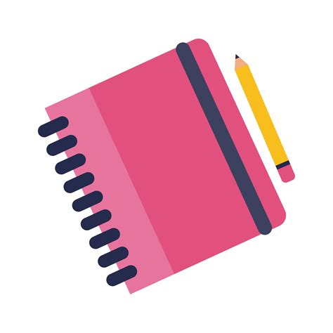 Notebook With Pencil Flat Style Icon 1877867 Vector Art At Vecteezy