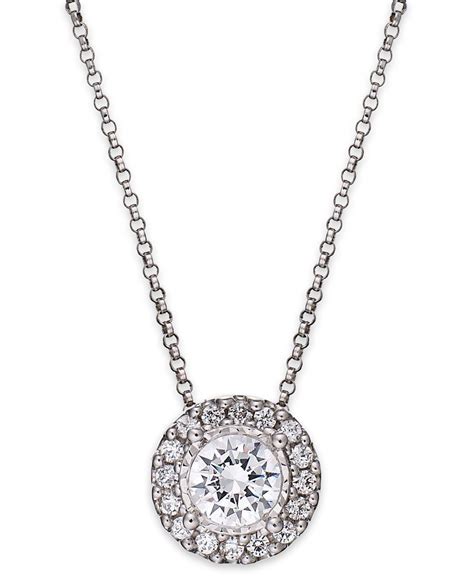 trumiracle diamond halo pendant necklace in 14k white gold 1 2 ct t w round cut diamond