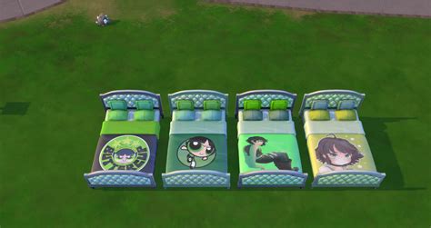 powerpuff girls buttercup double bed by sandersfan22 from mod the sims sims 4 downloads