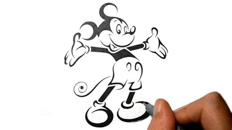 How To Draw Mickey Mouse Tribal Tattoo Design Style Youtube