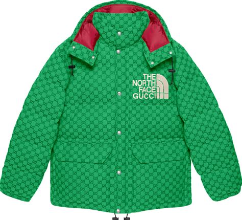 Gucci X The North Face Green Gg Canvas Puffer Jacket Inc Style