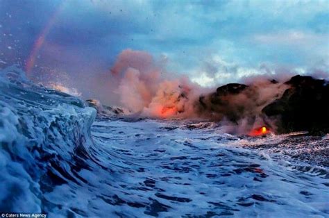 Lava Meets Water Hawaii Volcanoes National Park Volcano National Park