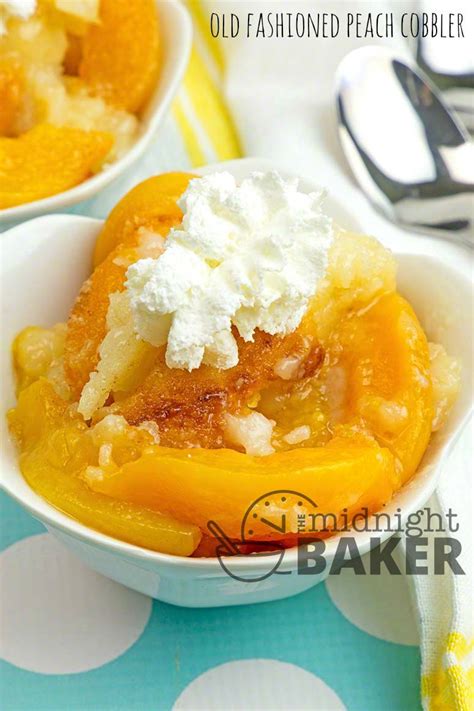 So do you remember the thick and chewy chocolate chip cookies i posted last week? Old Fashioned Peach Cobbler - The Midnight Baker
