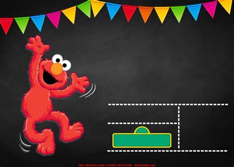 Free Printable Elmo Baby Shower Invitations
