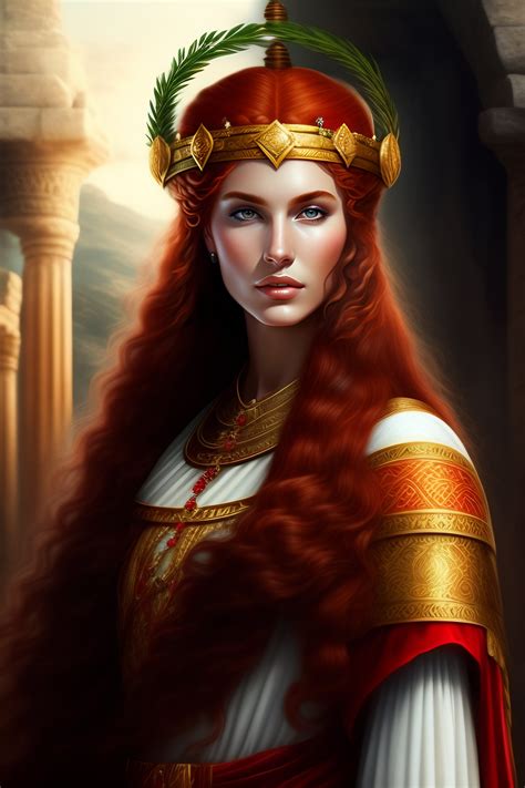 Lexica Priestess Red Haired Girl In Ancient Greece Wearing Laurel Wreath