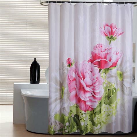 S Zone Printed Peony White And Pink Pattern Mildew Proof
