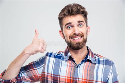 Funny Man Showing Thumb Up Stock Photo Image Of Caucasian 57491302