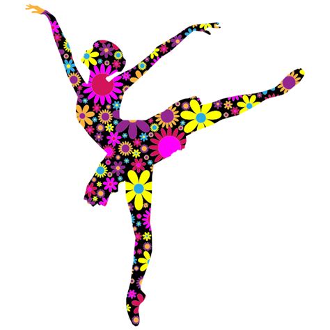 Download Floral Graceful Ballerina Silhouette | Free SVG