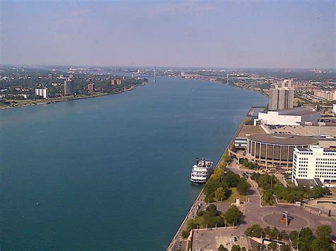 The Detroit River Wdetroit On The Right