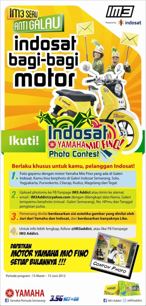 Silakan mainkan kuis roda putar, nantinya saat berhenti, kalian akan dapat surprise berupa macam macam tawaran salah satunya kuota murah. Indosat Bagi-Bagi Motor