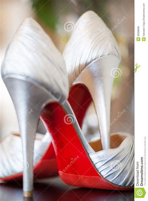 Brides Red Sole High Heels Stock Photo Image Of Leather 30398908