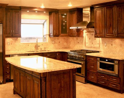 Sturdy frame construction, ¾ thick. Kitchen Decoration Kitchens With Brown Cabinets Blue Walls ...