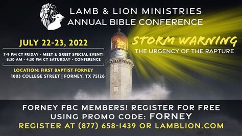 Lamb And Lion Ministries Annual Bible Conference First Baptist Church