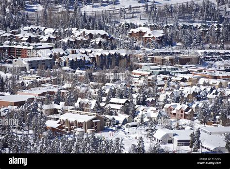 Town Of Breckenridge Colorado In Winter Breckenridge Panorama Stock