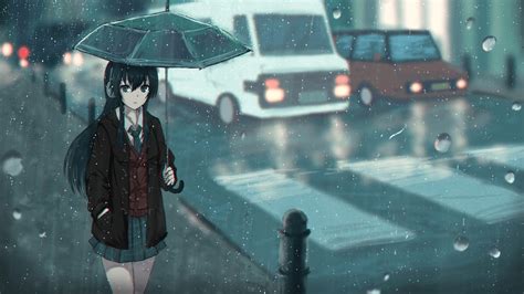 Rainy Day Anime Wallpapers Top Free Rainy Day Anime Backgrounds WallpaperAccess