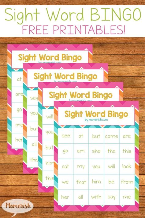Dolch Sight Word Bingo