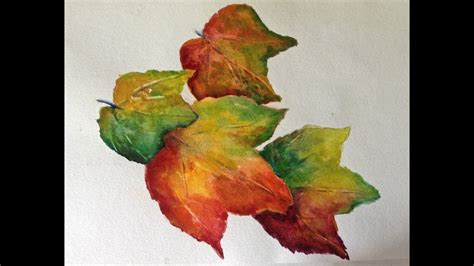 How To Paint Autumn Leaves In Watercolors Part 1 Youtube