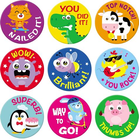 700 Coloured Good Behaviour Reward Sticker Label Teacher School Star