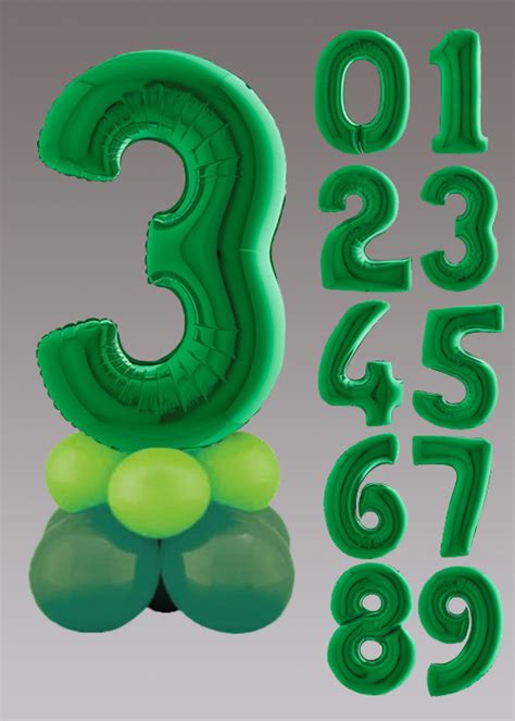 Inflated Green Large Number Balloon Centrepiece