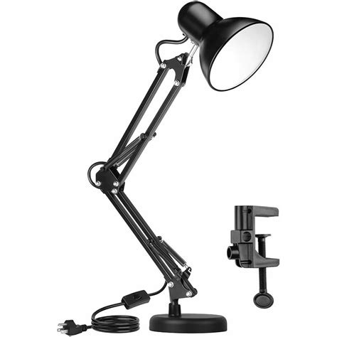 Metal Desk Lamp Adjustable Goose Neck Swing Arm Table Lamp With