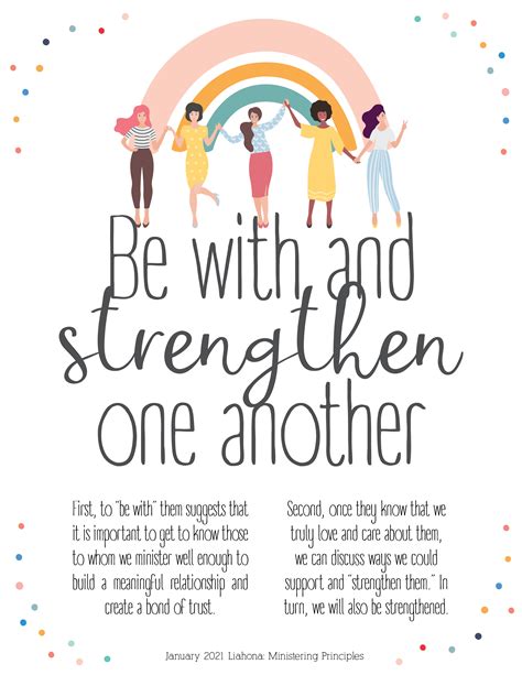 January Ministering Principles Be With And Strengthen One Another Printable Poster And