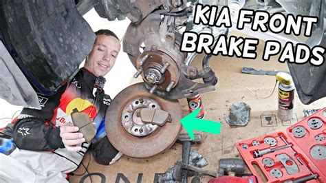 Front Brake Pads And Disc Replacement On Kia Part 1 Youtube
