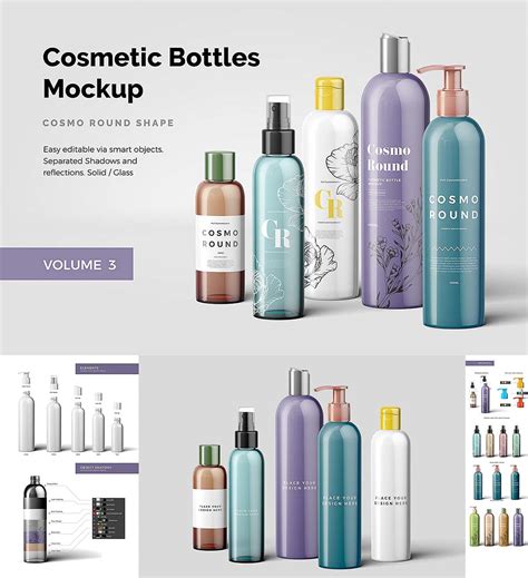 Cosmetic bottles mockup set | Free download