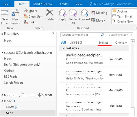 Configuring Outlook To Sort Emails From Newest To Oldest After Email Migration Learn Bit