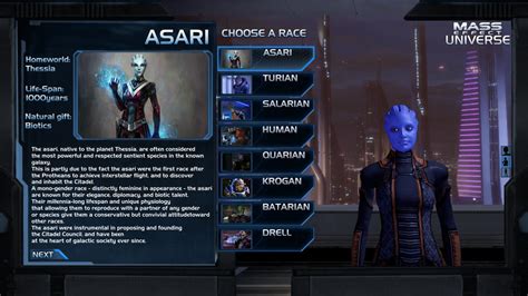 Mass Effect Universe Character Race Selection By Myraalex On Deviantart