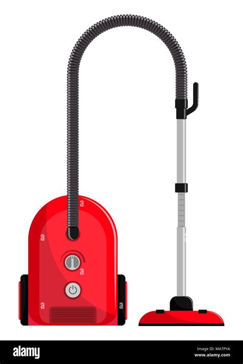 Vacuum Cleaner Modern Hoover Flat Style Vector Illustration Isolated
