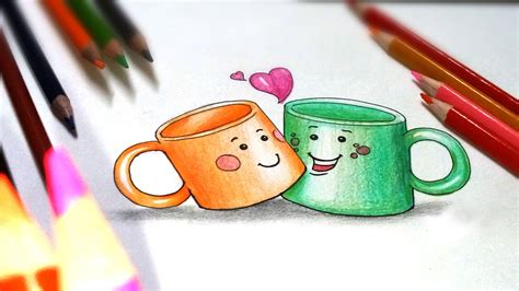 What is the easiest thing to draw? how to draw cute things-drawing cute cups - YouTube