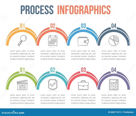 Process Infographics Stock Vector Illustration Of Infochart 88877673