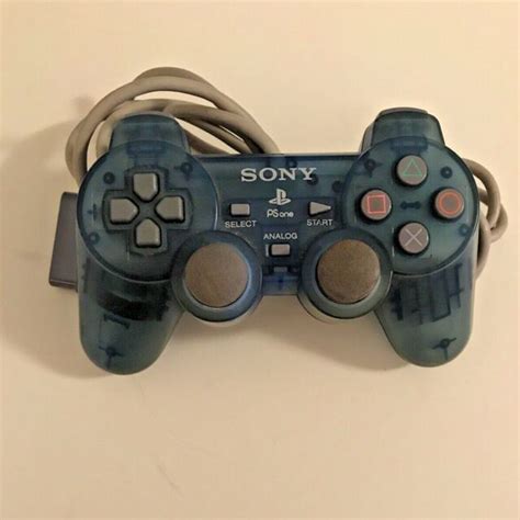 Playstation 1 Dual Shock Controller Rare Clear Blue Scph 110 Ps One Ps1