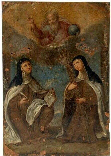 Eterno Padre Con Santa Teresa De Jesús Y Santa María Magdalena De Pazzi