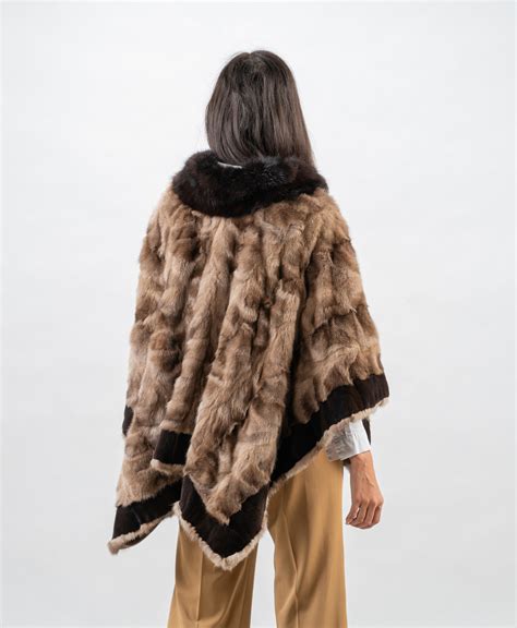 Real Sable Fur Cape Askio Fashion