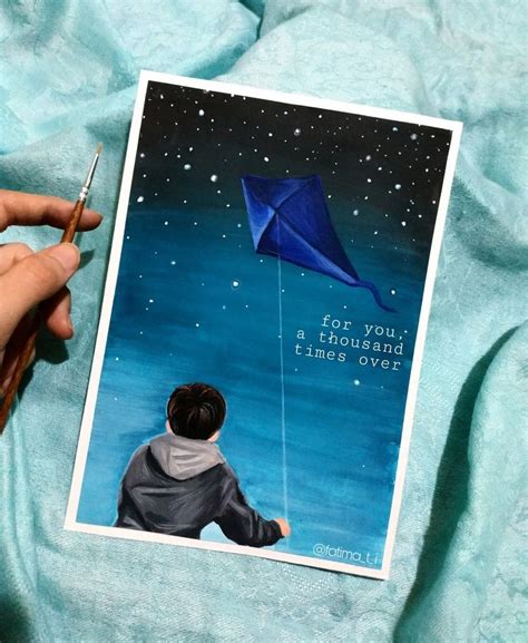 An Illustration Inspired By The Book The Kite Runner Gouache And