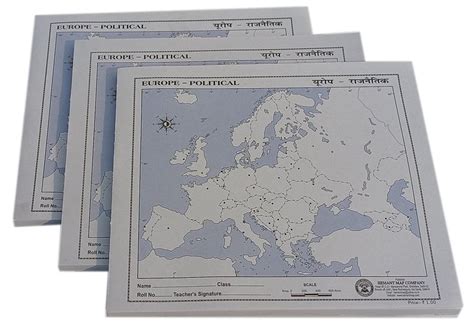 English Paper Europe Political Outline Map Size 19 X 22 Cm At Rs 100