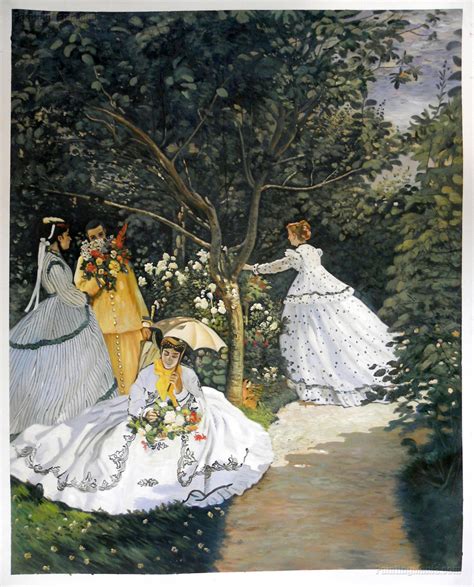 Women In The Garden Claude Monet Hand Painted Oil Painting