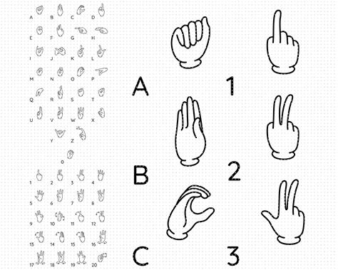 American Sign Language Clipart Sign Language Number 2 Outline Clip