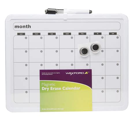 Wexford Dry Erase Calendar With Magnets 11 X 14 Inch Crown Office