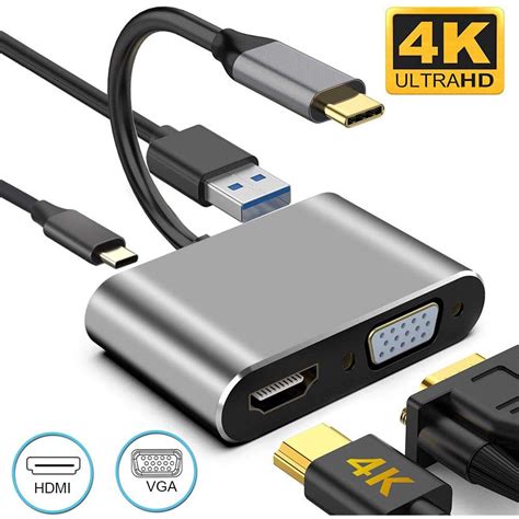 4 In 1 Usb C Type C To Hdmi 4k Vga Usb 30 Pd Adapter Audio Video