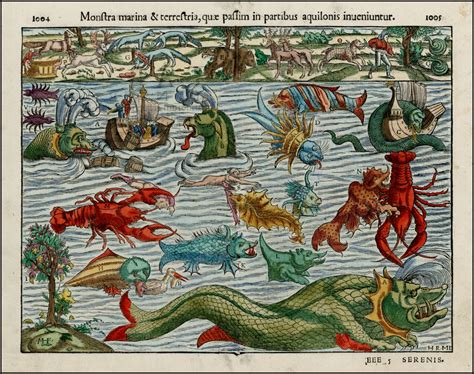 1550 map of terrifying monsters sea monsters antique maps medieval art porn sex picture