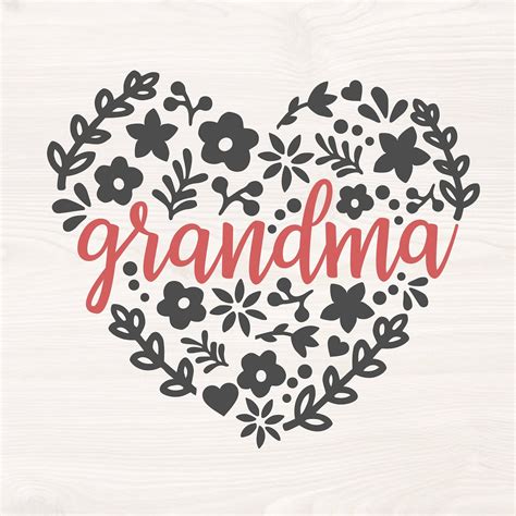 Grandma Heart Floral SVG PNG Files for Cutting Machines - Etsy Canada