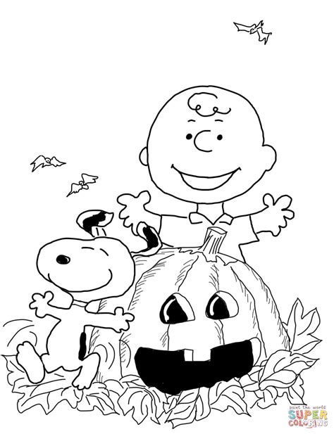 Charlie Brown Halloween Coloring Page Free Printable Coloring Pages