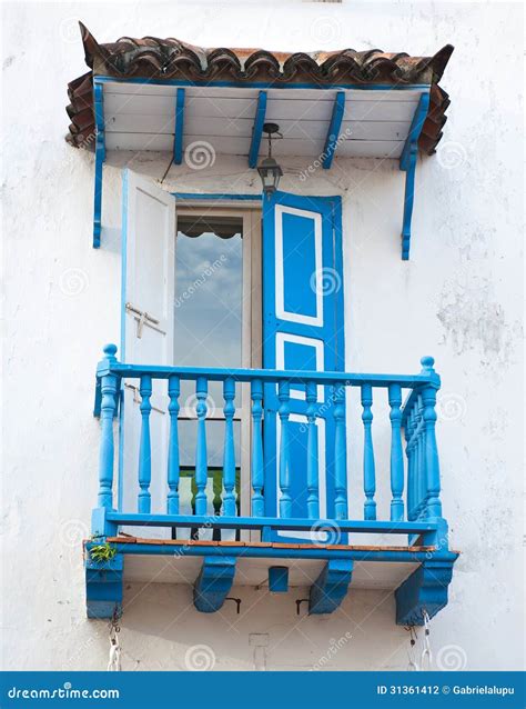 Blue Balcony Stock Photo Image Of Caribbean Rural Dirty 31361412