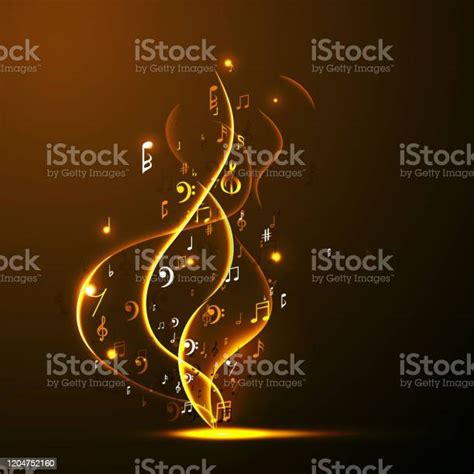 Music Background Abstract Music Notes And Musical Key Fun Concept Stock