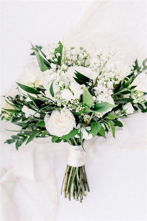 White And Green Simple Wedding Bouquet Emmalovesweddings