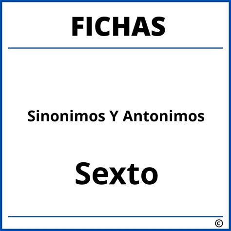 Fichas De Sinonimos Y Antonimos Para Tercer Grado 65856 Hot Sex Picture